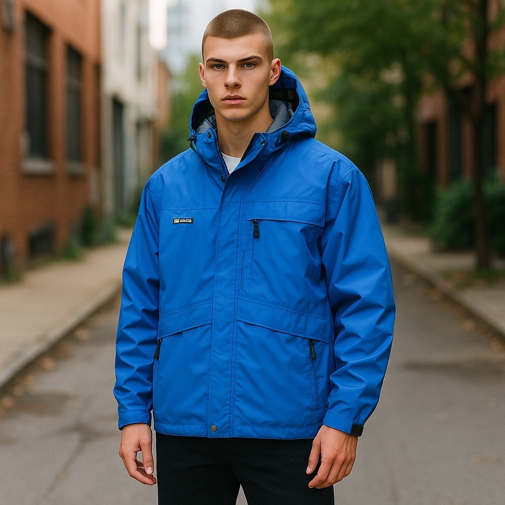 mountainsmith mens jacket windbreaker medium full zip blue new without tags